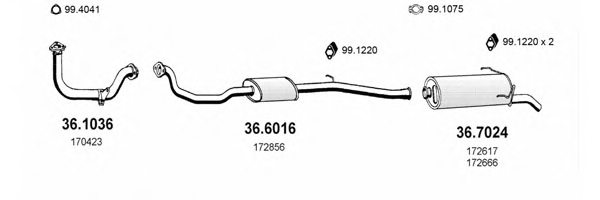 ASSO ART1889 Exhaust System